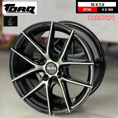 ล้อแม็กขอบ 15x7.0 ET+35 4รูx100🚘ล้อแม็กรถเก๋ง ยี่ห้อ TORQ by LENSO รุ่น TAR(BKF) 🔥(ราคา1วง)🔥 ❌*ขายยกชุด4วง*❌ แท้100% แถมจุ๊บลมพรีเมี่ยม