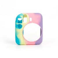 เคสกล้องสีลูกอมสีรุ้งสำหรับ Instax Mini 12ฝาครอบป้องกันซิลิโคนแบบนิ่มทันทีสำหรับ Fujifilm Instax Mini 12กระเป๋ากล้องอุปกรณ์เสริม