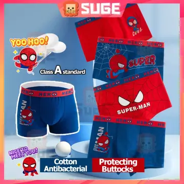 4 Pieces/lots of Kids Underwear High Quality Cotton Boy Briefs Cute Spider  Pattern Kids Boxer