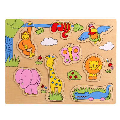 Jigsaw Puzzle Kids Toys Montessori Materials Animals Clever Board Baby Learning 3D Puzzles Educational Wooden Toys For Children