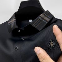 【YY】2023 summer new mens ice silk shirt high-end embroidered lapel short sleeves