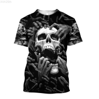 2023 NEW Mens And Womens Summer Fashion 3d Skull Print Short Sleeve T-shirt fashion