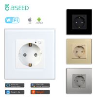 Bseed Smart Socket EU Standard Wifi Outlet Home Improvement Intelligent Safe Plug Work With Tuya App Google Alexa Timer Function Ratchets Sockets