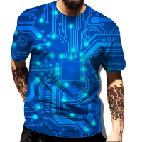 2022ฤดูร้อนแฟชั่นชิปอิเล็กทรอนิกส์3D พิมพ์เสื้อยืด Cool Circuit Board Tshirt ผู้ชายผู้หญิง Harajuku Streetwear ขนาดใหญ่ Tops