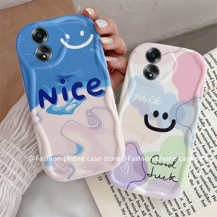 phone-case-เคส-oppoa58-4g-oppo-a58-a78-nfc-a98-oppo-reno8-t-5g-4g-a17k-a17-สีสันสดใส-macaron-graffiti-ยิ้มเคสป้องกันเลนส์ซิลิโคนนิ่มปกหลัง2023