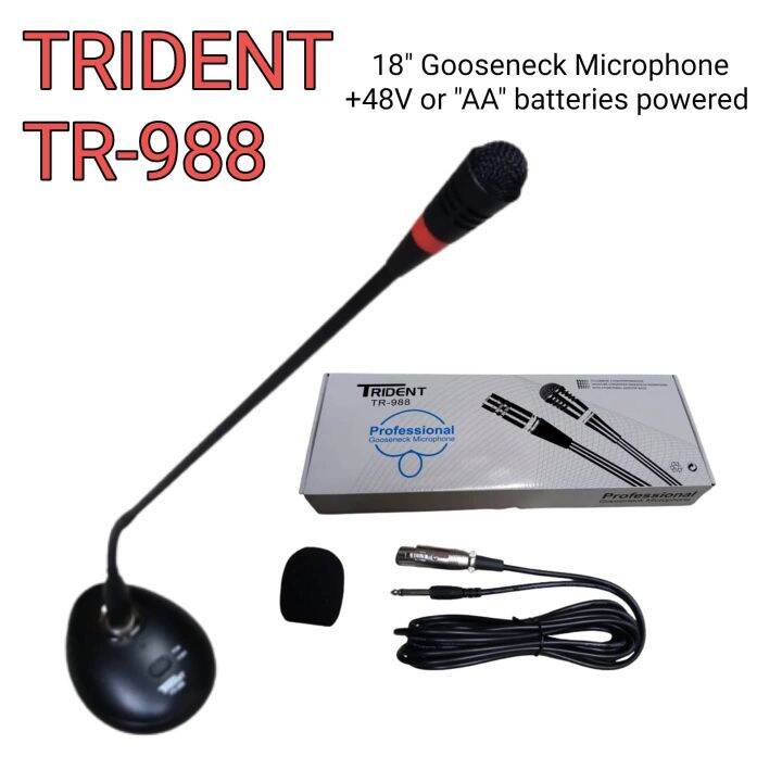 TR988 18" gooseneck microphone phantom power or battery operated