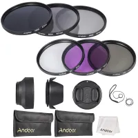 Andoer 67Mm กรองเลนส์ UV + CPL + FLD + ND(ND2 ND4 ND8) กระเป๋าใส่กล่องอาหาร/ฝาครอบเลนส์/ฝาครอบเลนส์ผู้ถือ/Tulip &amp; Rubber ตัวป้องกันเลนส์/ผ้าทำความสะอาด