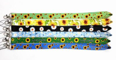 1 pcs sunflower Neck Strap Lanyards Badge Holder Rope Pendant Key Chain Accessorie
