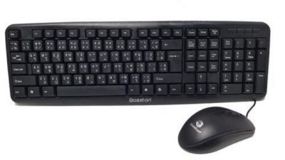 Bosston D5200 USB Keyboard Mouse คีย์บอร์ด เมาส์ Black