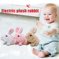 Electric Plush White Rabbit Stuffed Bunny Interactive Soft Bunny Toy Mumble Walking Baby Educational Simulation Kids Cute Toy