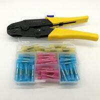 Hot Melt Glue Inside Water-proof Terminal 100pcs Mixed BHT 1.25 2 5 PE Heat Shrink Butt Crimp Terminals and 03C Crimp Plier