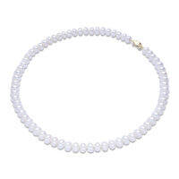 Dainashi 925 Sterling Silver AAAA 8-9mm White Bread Beads Freshwater Pearl Necklace Chain Fine Gift For Women 40cm 45cm 50cm