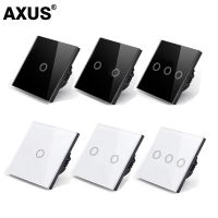 hot！【DT】 AXUS Led Panel Wall Switches Tempered Glass Lamp Sensor 1/2/3 Gang Interruttore AC100-240V