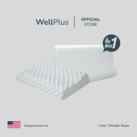 WellPlus หมอนยางพารา 1แถม1 รุ่นDouble Slope แก้ปวดคอ นอนหลับสบาย