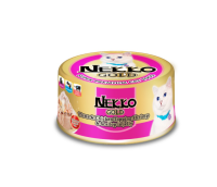 ( 12 กระป๋อง )Nekko Gold ปลาทูน่าและเนื้อไก่หน้ากุ้งในเยลลี่ 85g ( ชมพู )