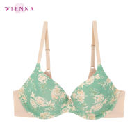 Wienna DB22323 ชุดชั้นใน เสื้อใน เวียนนา Peony Addict เสื้อชั้นใน มีโครง(push up) ไซซ์ A,B,C 32-36 สีเขียว , ชมพู (Rose Lily)