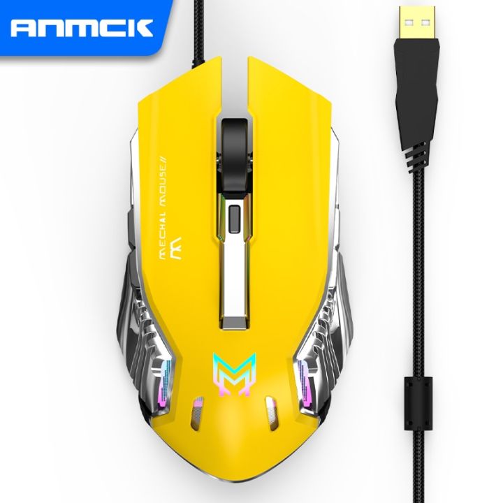 anmck-เมาส์สำหรับเล่นเกมส์สายอาชีพ6ปุ่มตั้งโปรแกรมได้8000dpi-นำแสง-usb-เกมคอมพิวเตอร์เมาส์เมาส์สำหรับนักเล่นเกมพีซีแล็ปท็อป