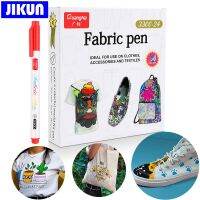 JIKUN 24 Colors Marker For Fabric Brush Paint Pen Clothes Textile DIY Crafts T-shirt Graffiti Pigment Painting Markers Tool Highlighters Markers