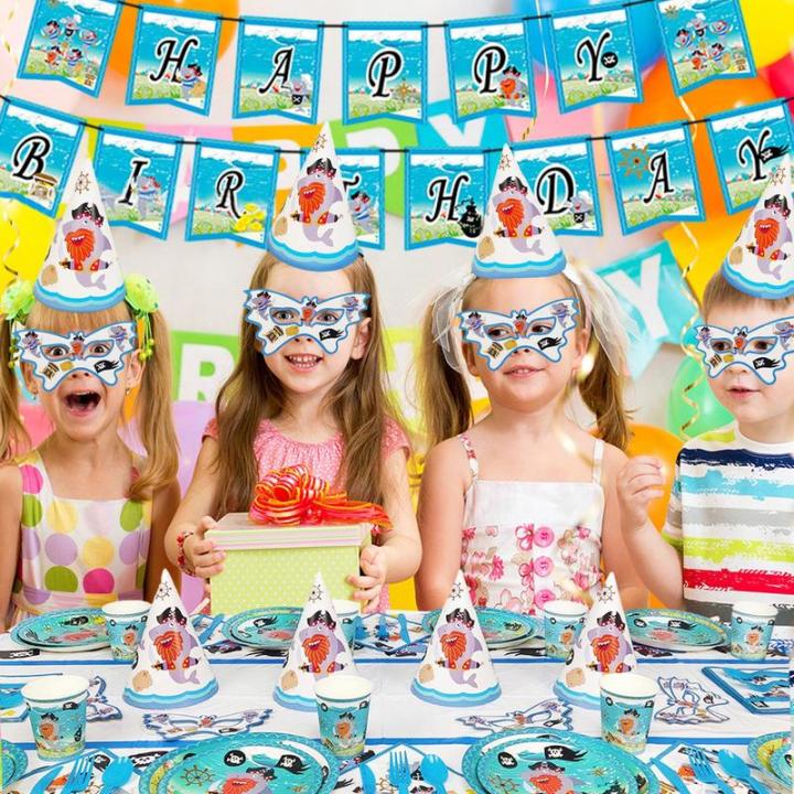 shark-party-supplies-pirate-shark-tableware-set-table-decoration-sea-creatures-birthday-decoration-set-for-ocean-theme-birthday