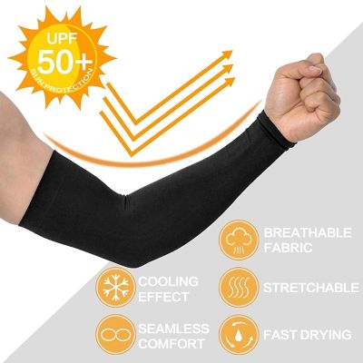 1 Pair Sunscreen Arm Sleeves Arm Guard Ice Silk Sleeve Covers Tattoo Cover Up Sports Sleeve for Basketball Golf Football Cycling Towels
