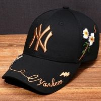 ▩☼☂ New NY Korean version embroidery baseball cap mens and womens peaked cap summer travel sunscreen all-match casual letter embroidery