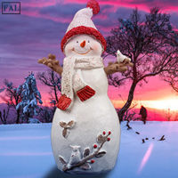 FAL Lovely Snowman Ornament Painted Resin Crafts Creative Christmas Decoration For Home Garden Courtyard