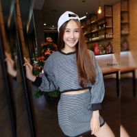 9314 Set เสื้อครอป ชิโนริ + กระโปรงสั้น Set crop top chinori + short skirt