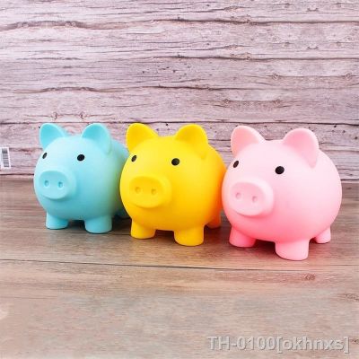 ▩△► Plastic Piggy Bank para Meninos e Meninas Mealheiro Pig Money Saving Box Inquebrável Aniversário Presentes Práticos