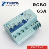 4P 63A DZ47LE63A 400V C type Residual current Circuit breaker with over current and Leakage protection RCBO