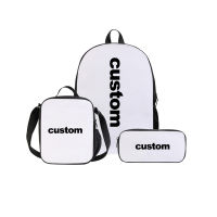 Blank School Bag 3PCS Sublimation Set Printing Backbag With Lunch And Pencil Case For Children