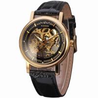 WINNER Watches Women Mechanical Watch Top nd Luxury Golden Skeleton Leather Strap Elegant Ladies Hand Wind Wristwatch