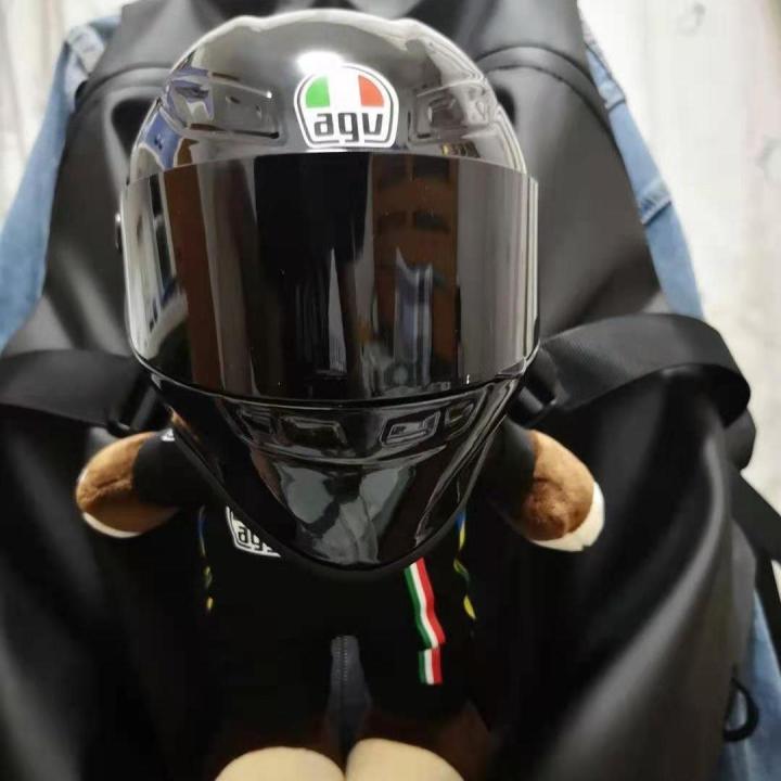 หัวรถจักรตุ๊กตารถจักรยานยนต์-agv-หมีหัวรถจักรตุ๊กตา-wang-yibo-สไตล์เดียวกันหมีหมวกกันน็อคแรลลี่หมีหัวรถจักรของขวัญหมี