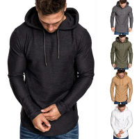 2023ฤดูใบไม้ผลิใหม่ผู้ชาย Hooded T เสื้อ Slim Fit ผ้าฝ้ายแขนยาวลำลองซิปเสื้อยืดเสื้อและ Tees Hoodies Tshirt สำหรับชาย