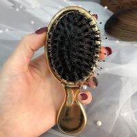 【CC】 1PC Bristle Hair 2 Colors Anti-static Non-slip Handle Comb Scalp Massager  amp;Mini Sized