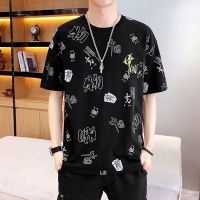 CODiy085671 Top Loose Korean Version Half-Sleeved Ice Silk T-Shirt 7.11 Round Neck Summer Ready Stock Trendy 2023 T-Shirt Mens Short-Sleeve