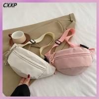 CXXP สีทึบทึบ กระเป๋าผ้าใบแคนวาส กันน้ำกันน้ำได้ จุได้มาก กระเป๋าคาดเอว แฟชั่นสำหรับผู้หญิง กระเป๋าคาดอก สำหรับผู้หญิง