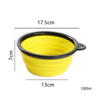 1000ml Large Collapsible Dog Pet Folding Silicone Bowl Outdoor Travel Portable Puppy Food Container Feeder Dish Bowl