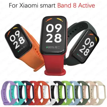 For Xiaomi Mi Band 8 Active Solid Color Integrated Silicone Watch Band(Army  Green)