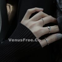 ✖♞ 2 or more alien/irregular s925 pure silver art ring ring opening minimalist opening fold wear cool men and women