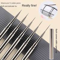 1pcs Acrylic French Stripe Nail Art Liner Brush Set 3D Tips Manicure Ultra-thin Line Drawing Pen UV Gel Brushes Painting Tool Artist Brushes Tools