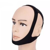 Black Premium Soft Anti Snore Chin Support Strap Stop Snoring Ease Breathing During for Care Sleeping