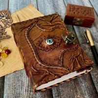 R Leather Diary Notebook Vintage Pirate Journal Traveler Students Stationery Gift Death Eye Note Book With Lock Clasp