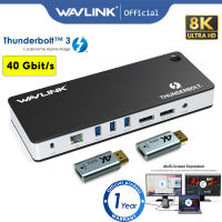 WAVLINK 11-In-1 4K จอแสดงผลคู่,แท่นวางมือถือ3จอ8K แท่นวางมือถือ USB-C 144Hz พร้อมการชาร์จโฮสต์60W พอร์ต USB 4พอร์ต RJ45เสียง/ไมโครโฟนสำหรับ MacBook และ Windows