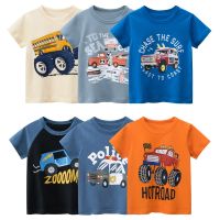 2023 Summer New Cartoon Car T Shirt Boys Girls Short Sleeve O-Neck T-Shirt Children Tops Kids Clothes Cotton Tee Shirts Dropship