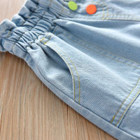 New Summer Solid Color Children Kids Baby Toddler Girls Clothes Denim Shorts Pants for Girls Long Jeans Long Pans for Autumn