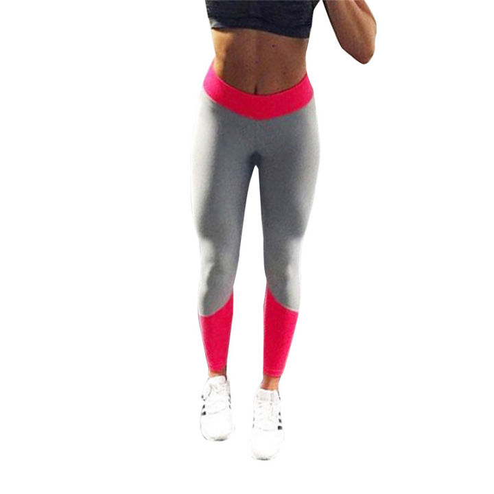 เลกกิ้งรัดรูปกางเกงโยคะผู้หญิงยืดหยุ่นสำหรับฟิตเนสตอนกลางคืนกางเกงเล่นกีฬาสีเทา