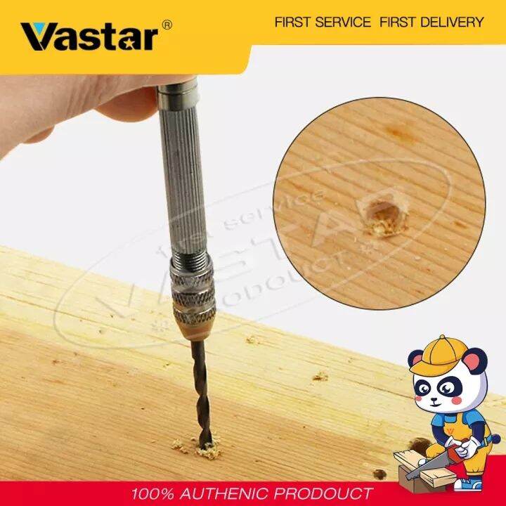 Vastar Mini Micro Aluminum Hand Drill With Keyless Chuck HSS Steel