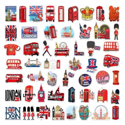 British Flag Stickers Union Jack London Red Buses Stickers Beautiful Water Cup Luggage Window Pocketbook Decoration Stickers like-minded