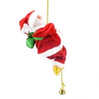 Xmas Gift Electric Climbing Rope Santa Claus Christmas Decoration for Home Christmas Tree Hanging Ornament with Music Kids Gift