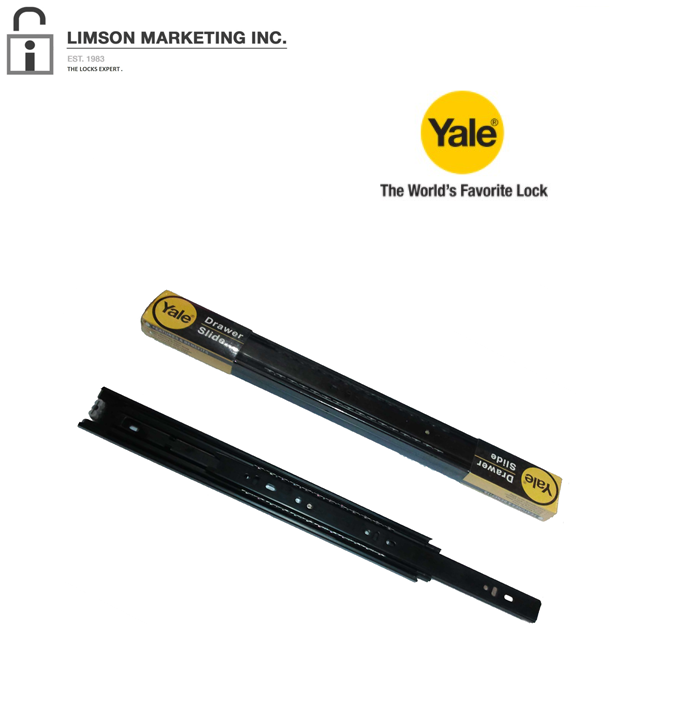 YALE BALL BEARING DRAWER SLIDES 45MM FULL EXTENSION BLACK FINISH